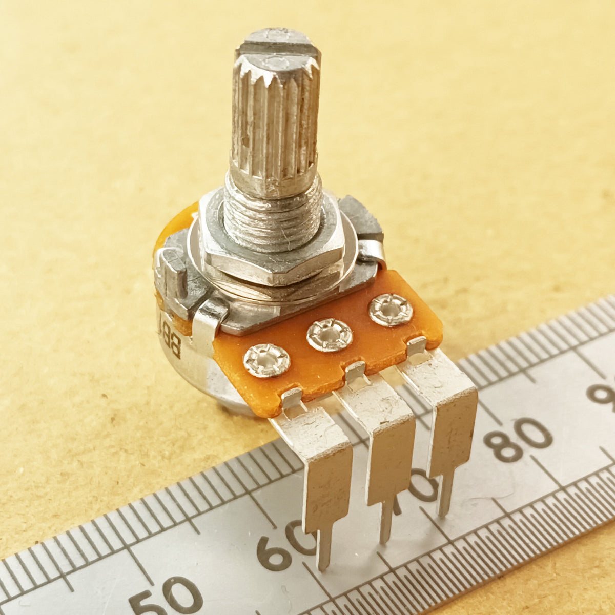 Audio Volume Potentiometer Vertical PCB Splined Shaft 16mm Logarithmic A VT18