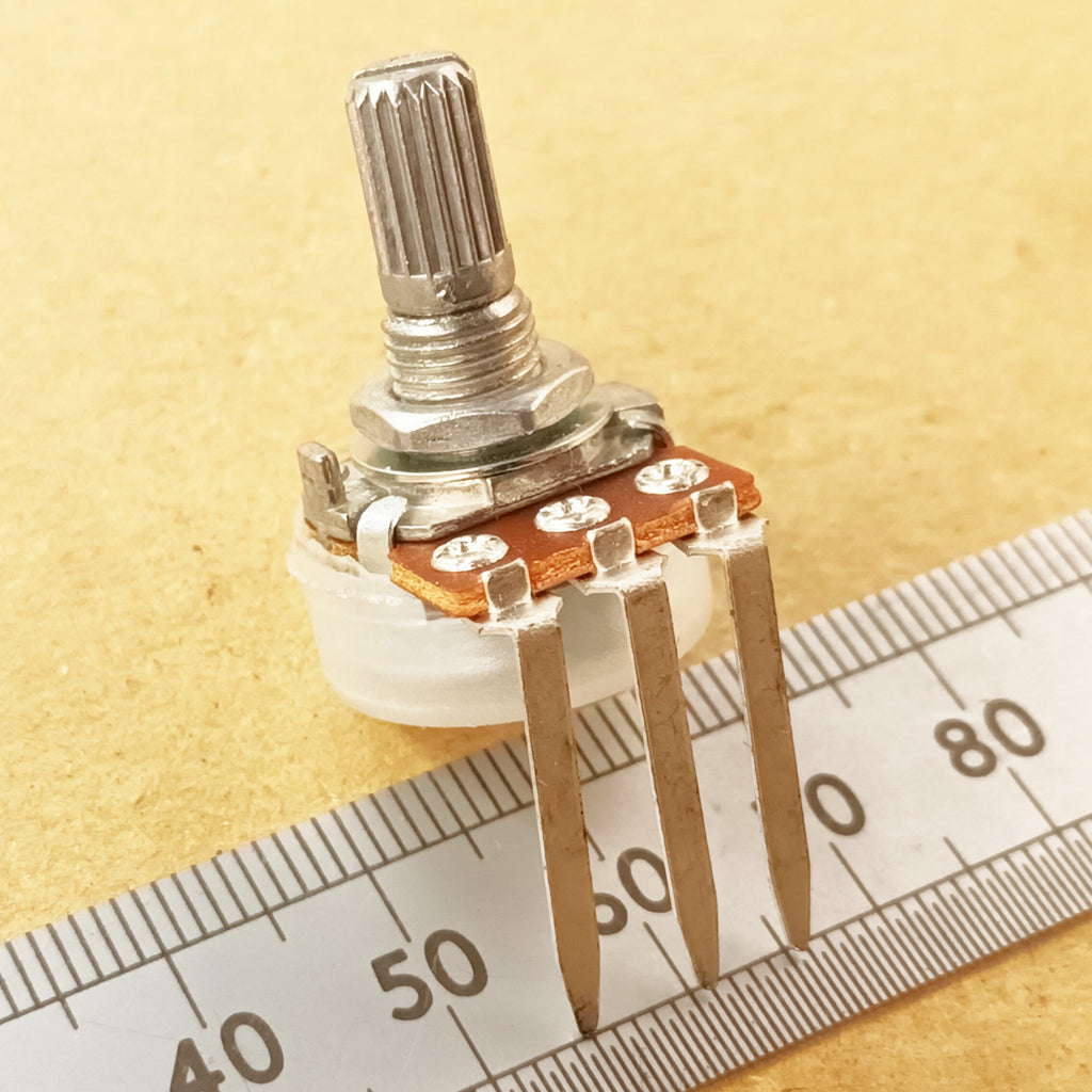 Vertical Potentiometer PCB Long Pin Splined Shaft 16mm Linear B VT18L